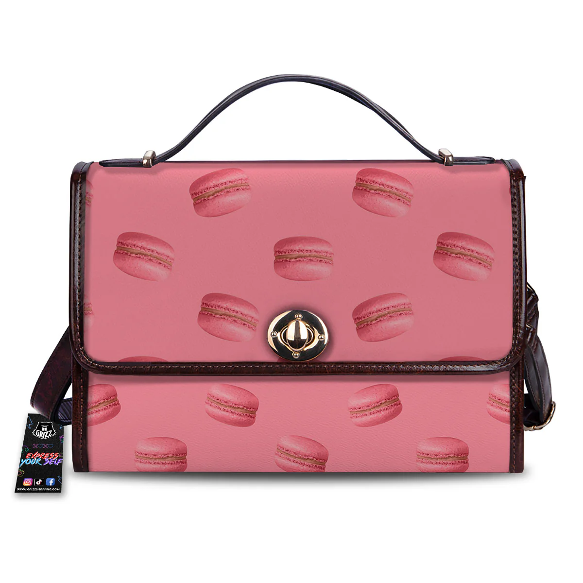 Macarons Pink Print Pattern Women's Satchel Bag