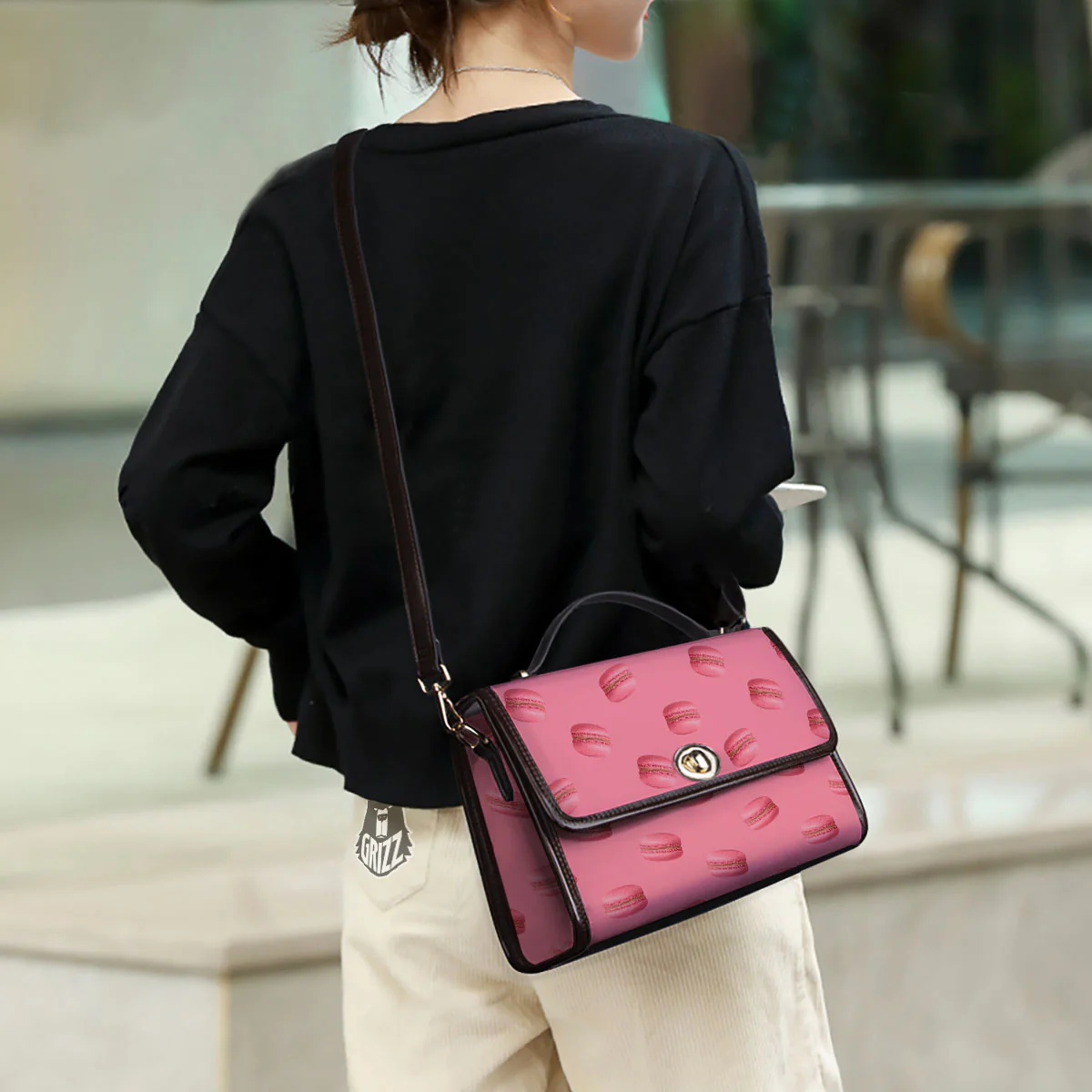 Macarons Pink Print Pattern Women's Satchel Bag - Image 3