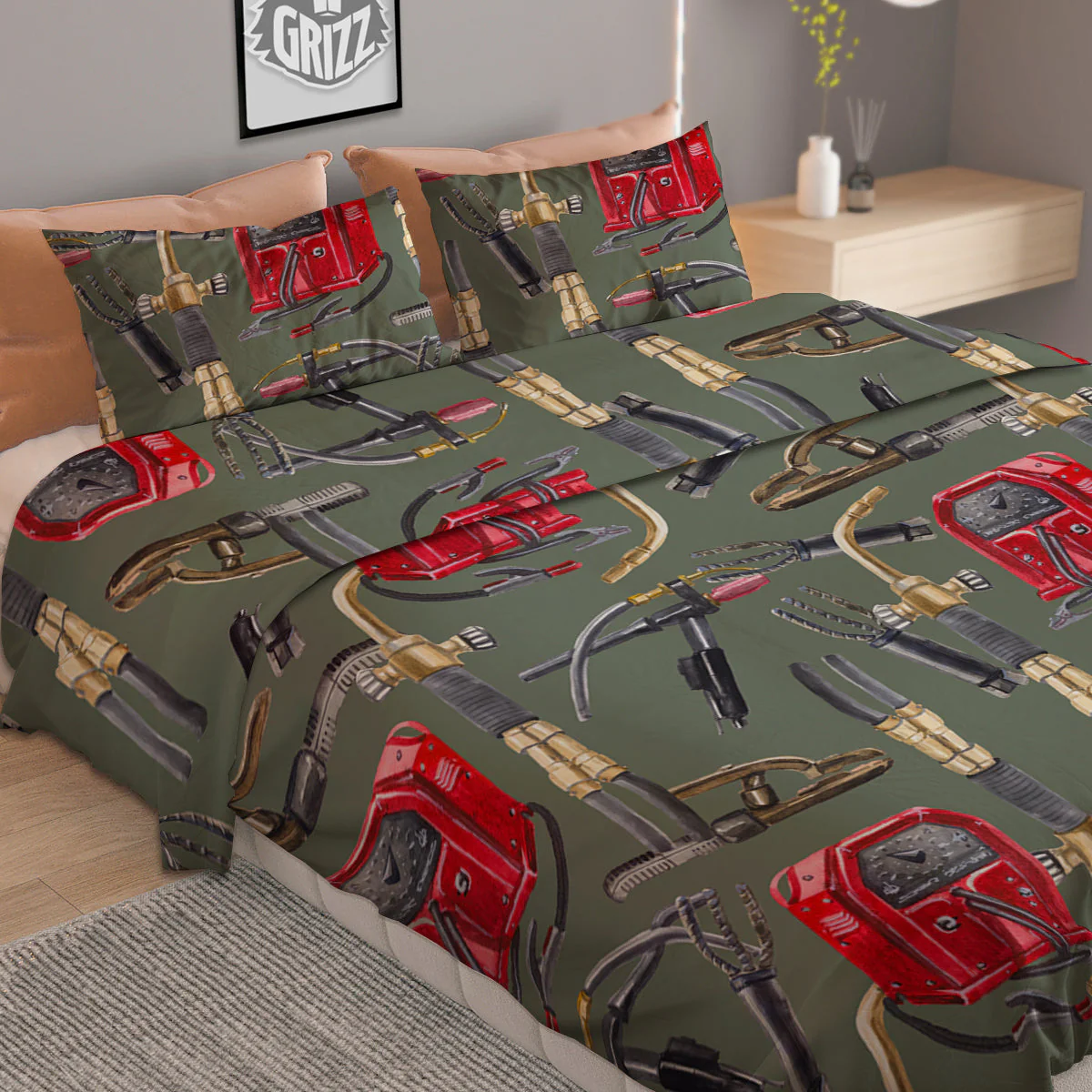 Machine Welding Print Pattern Duvet Cover Bedding Set - Image 2