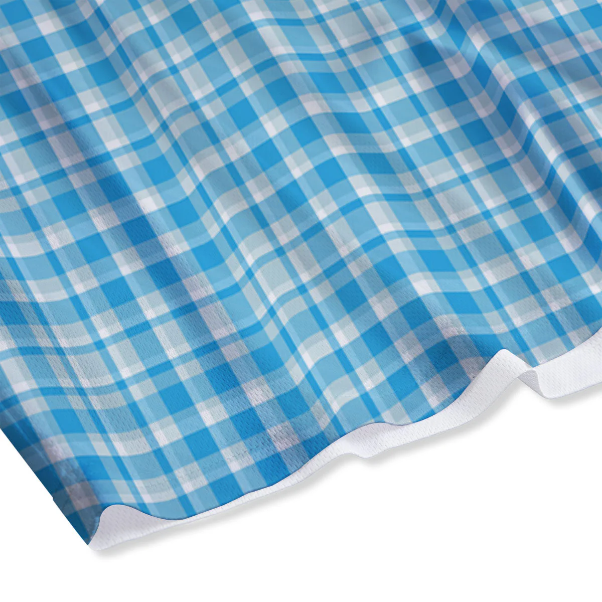 Madras Blue Print Pattern Mesh Shorts - Image 4