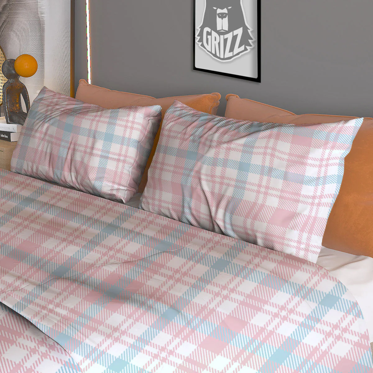 Madras Pastel Print Pattern Duvet Cover Bedding Set - Image 3