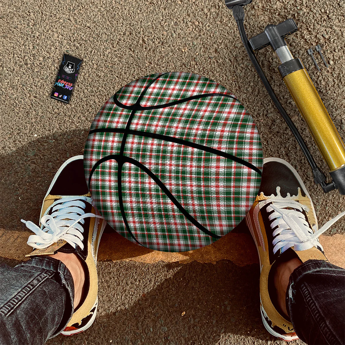 Madras Plaid Christmas Print Basketball - Image 3