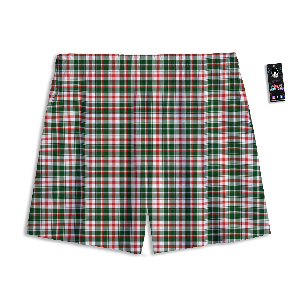 Madras Plaid Christmas Print Mesh Shorts - Image 2