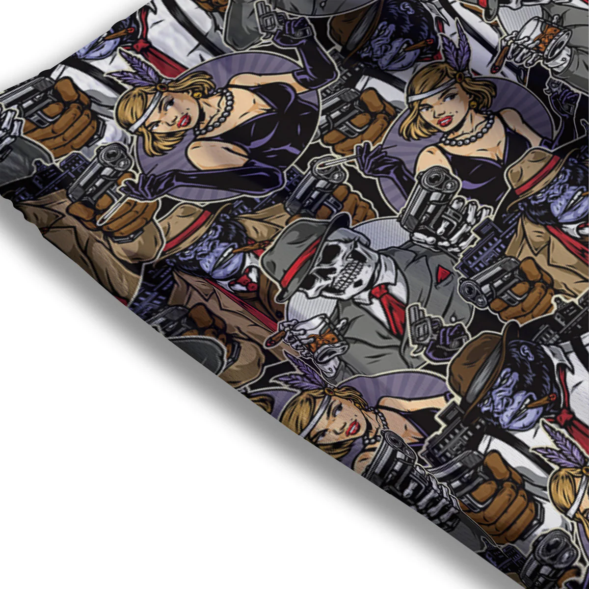 Mafia And Gangsters Print Pattern Mesh Shorts - Image 3