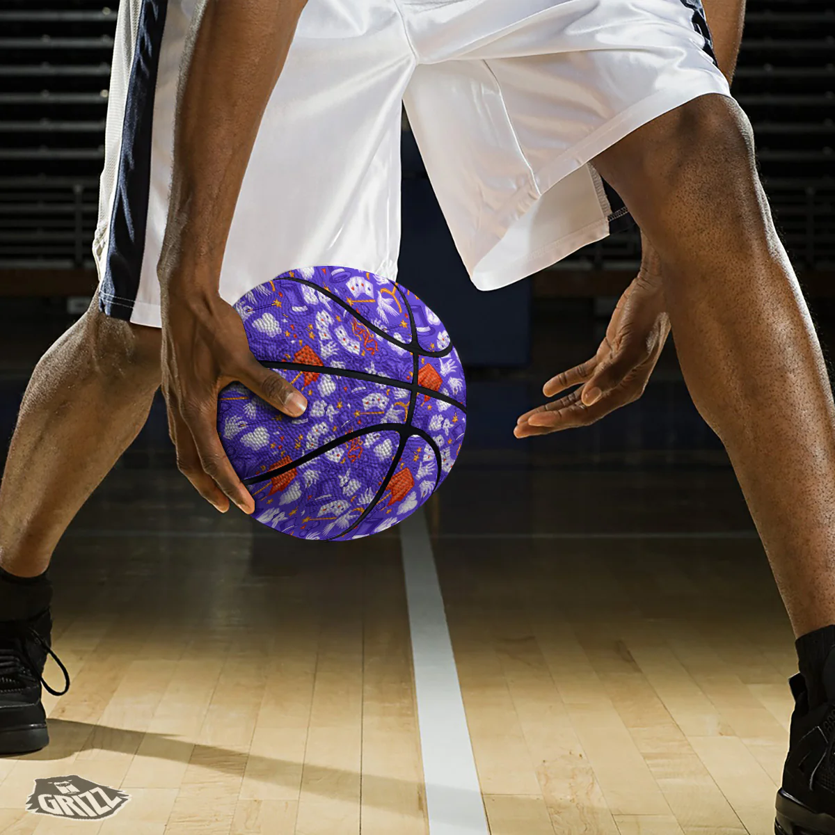 Magician Purple Show Print Pattern Basketball - Image 3