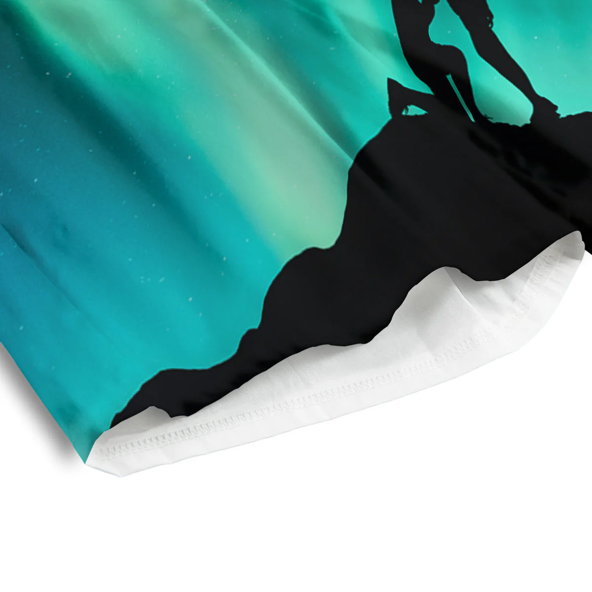 Man Making Marriage With Northern Lights Print Men's Athletic Shorts - Image 4