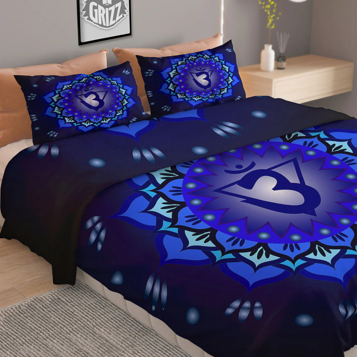 Mandala Ajna Chakra Print Duvet Cover Bedding Set - Image 2