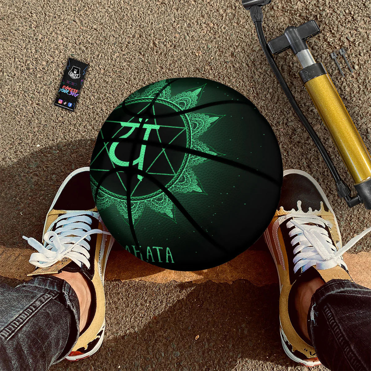 Mandala Anahata Chakra Print Basketball - Image 2