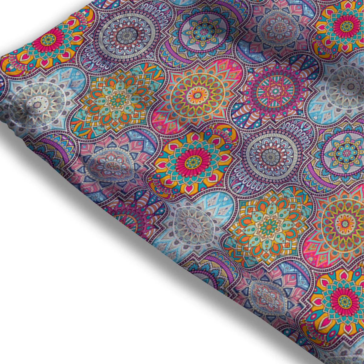Mandala Bohemian Indian Print Pattern Mesh Shorts - Image 3