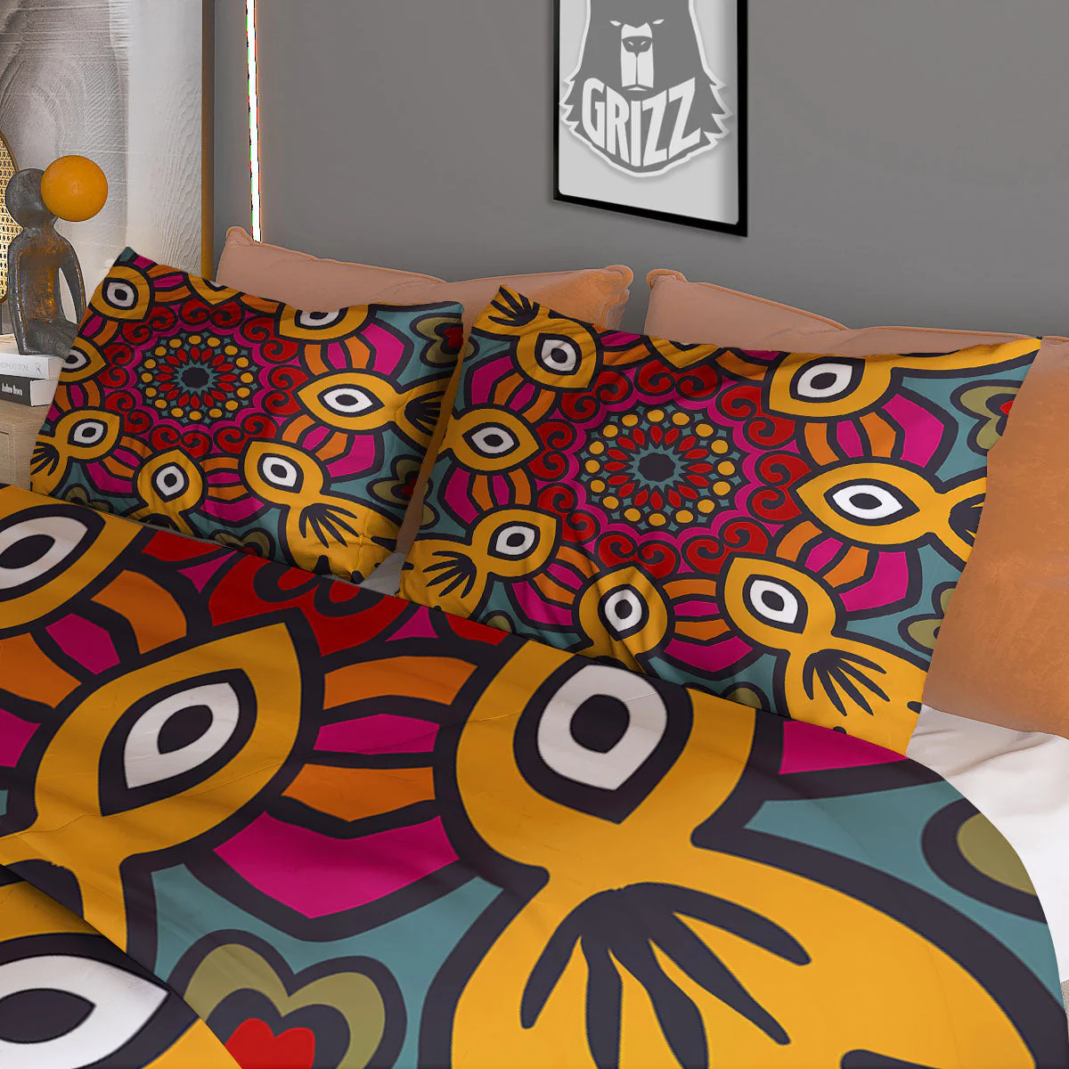 Mandala Bohemian Native Print Pattern Duvet Cover Bedding Set - Image 3