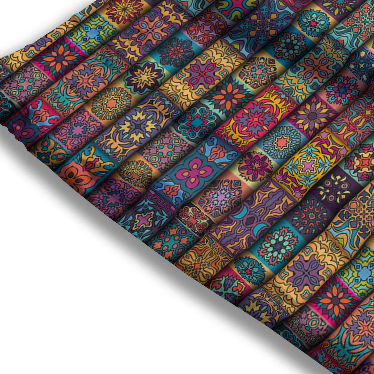 Mandala Bohemian Rectangle Print Pattern Mesh Shorts - Image 3