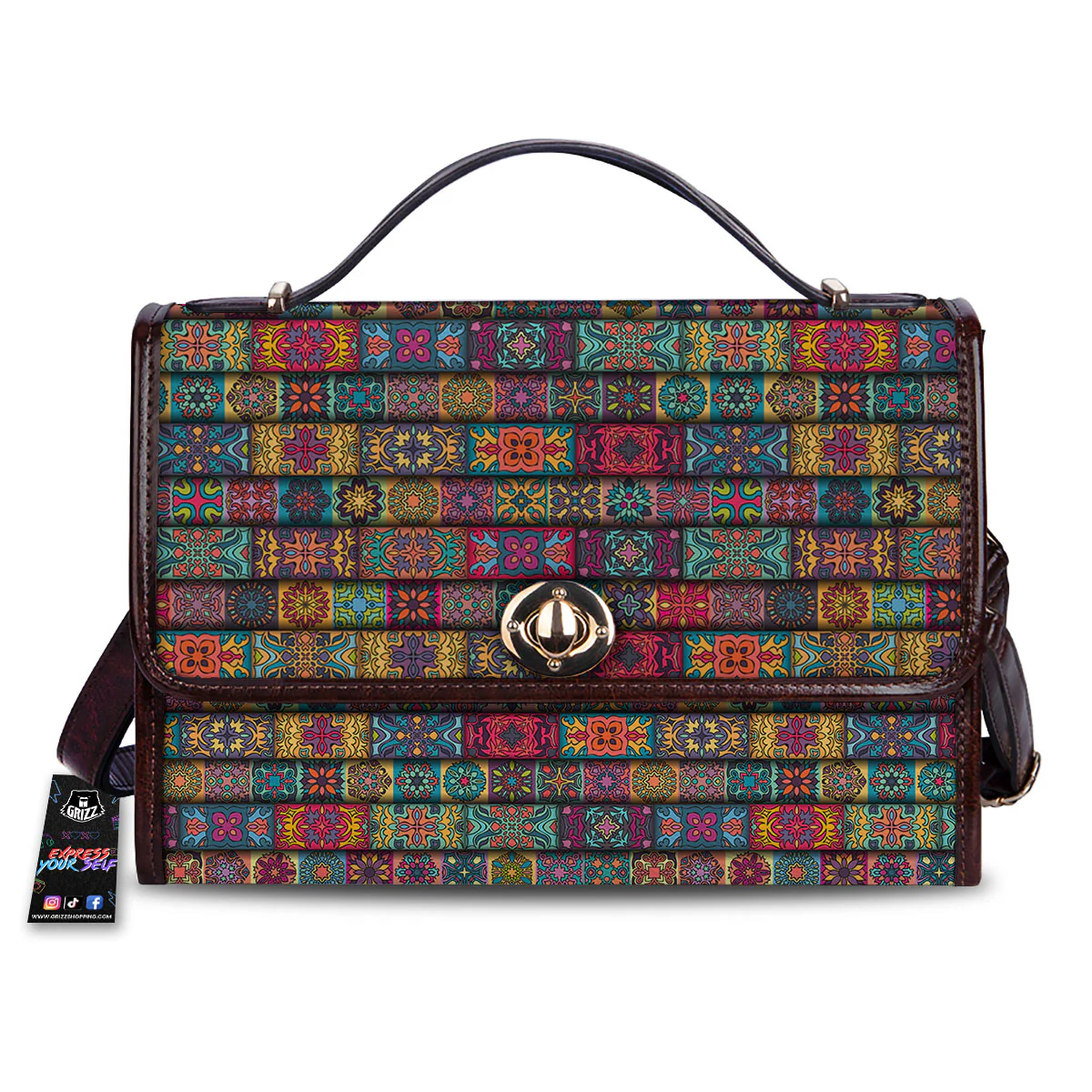 Mandala Bohemian Rectangle Print Pattern Women's Satchel Bag