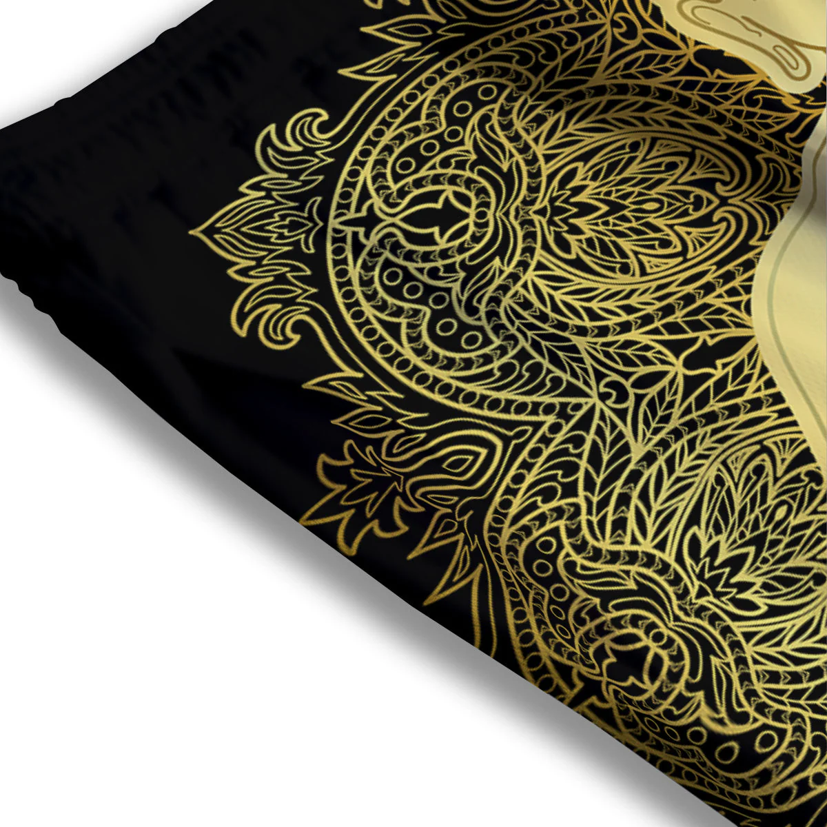 Mandala Buddha Statue Print Mesh Shorts - Image 3