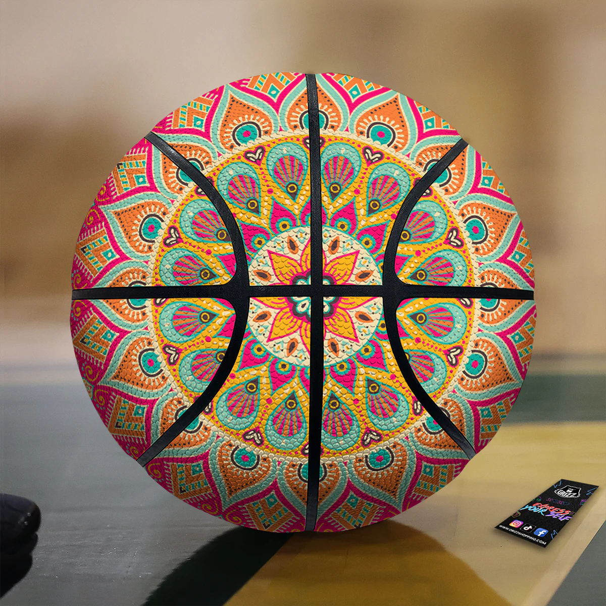 Mandala Circle Colorful Print Basketball