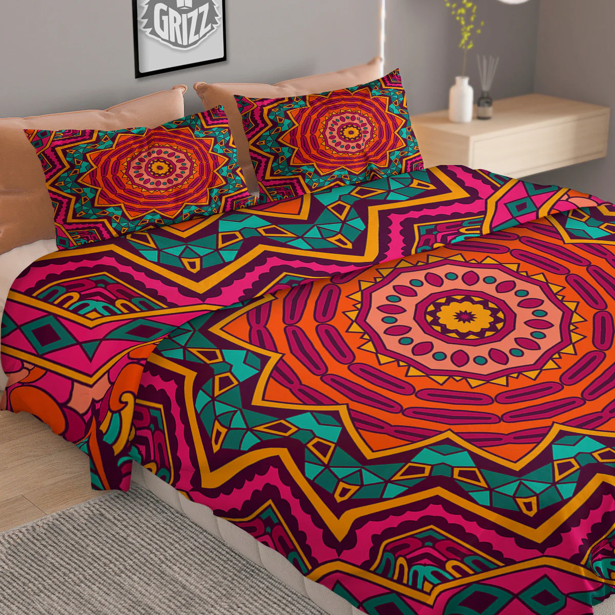 Mandala Colorful Print Duvet Cover Bedding Set - Image 2