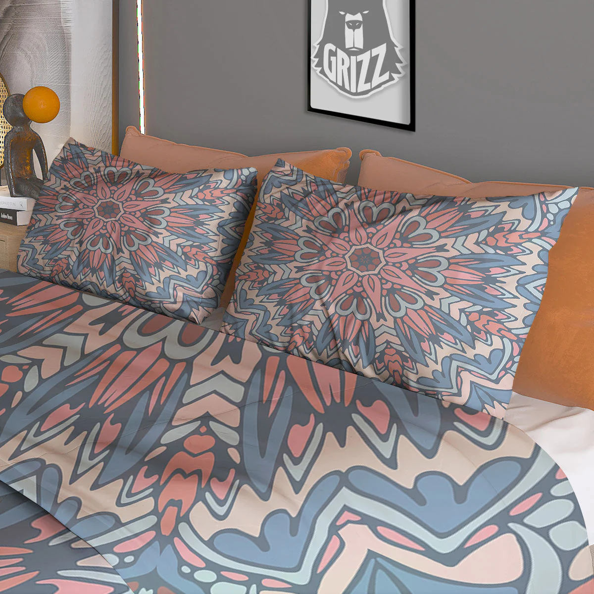 Mandala Ethnic Pastel Print Duvet Cover Bedding Set - Image 3