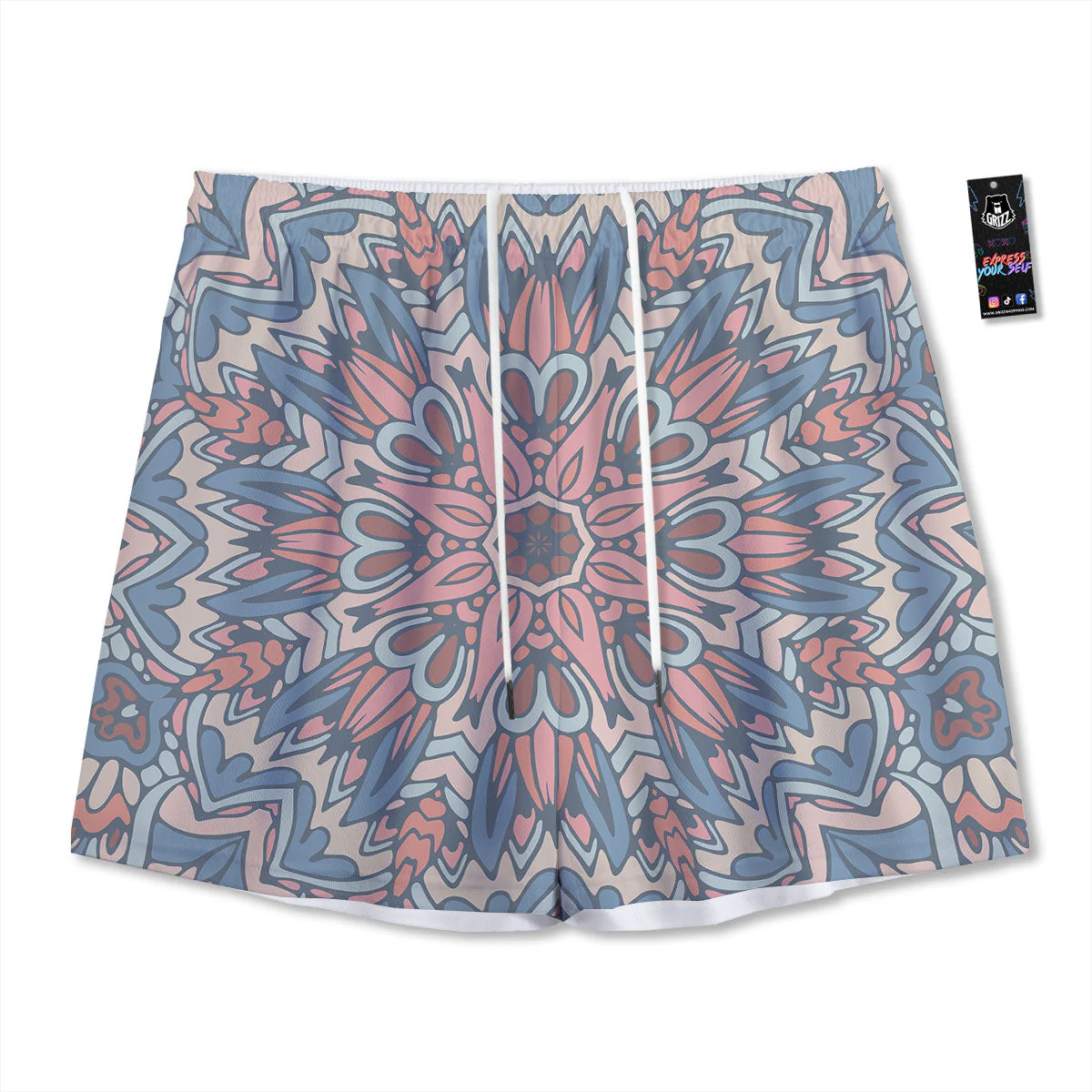 Mandala Ethnic Pastel Print Mesh Shorts