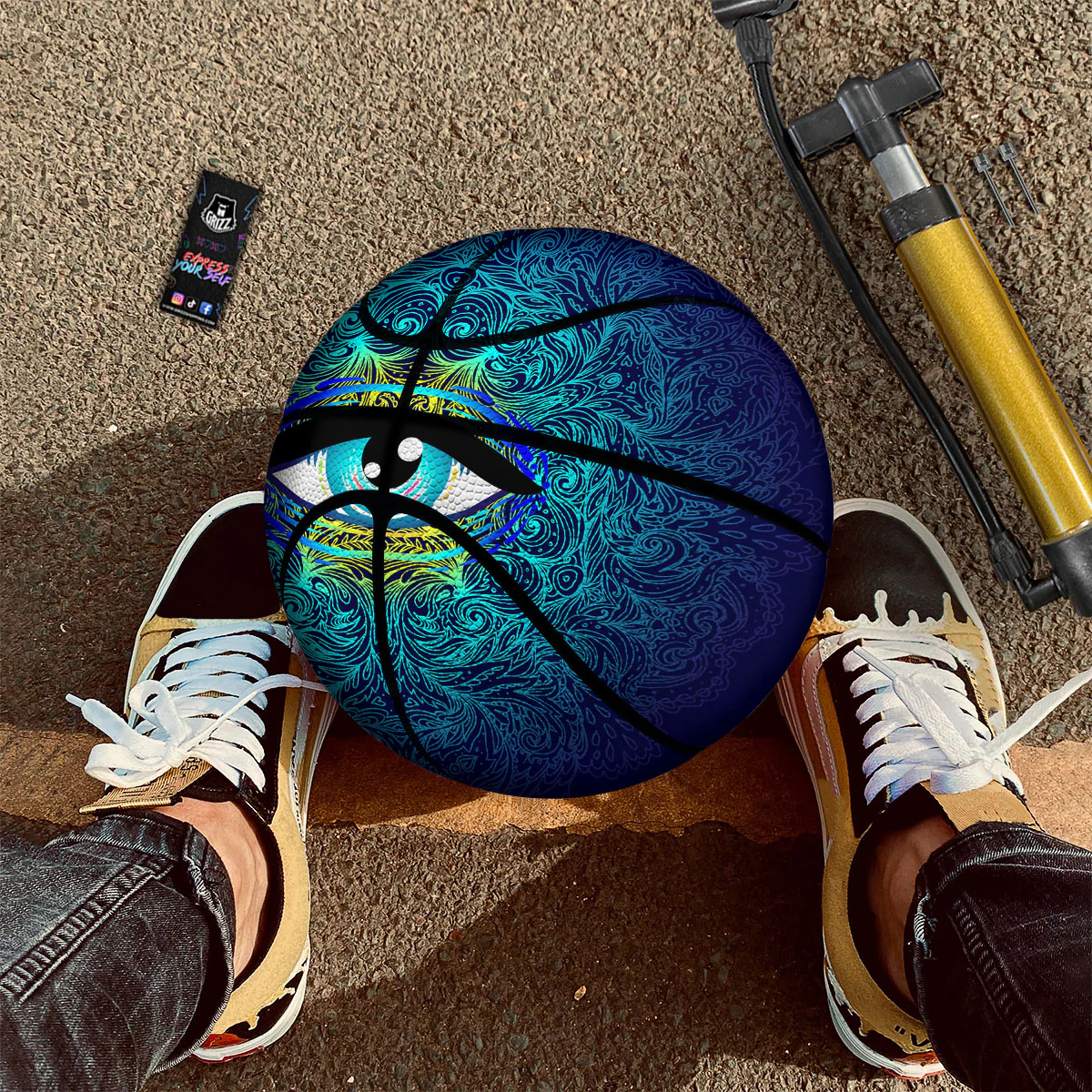 Mandala Eye Of Providence Print Basketball - Image 2