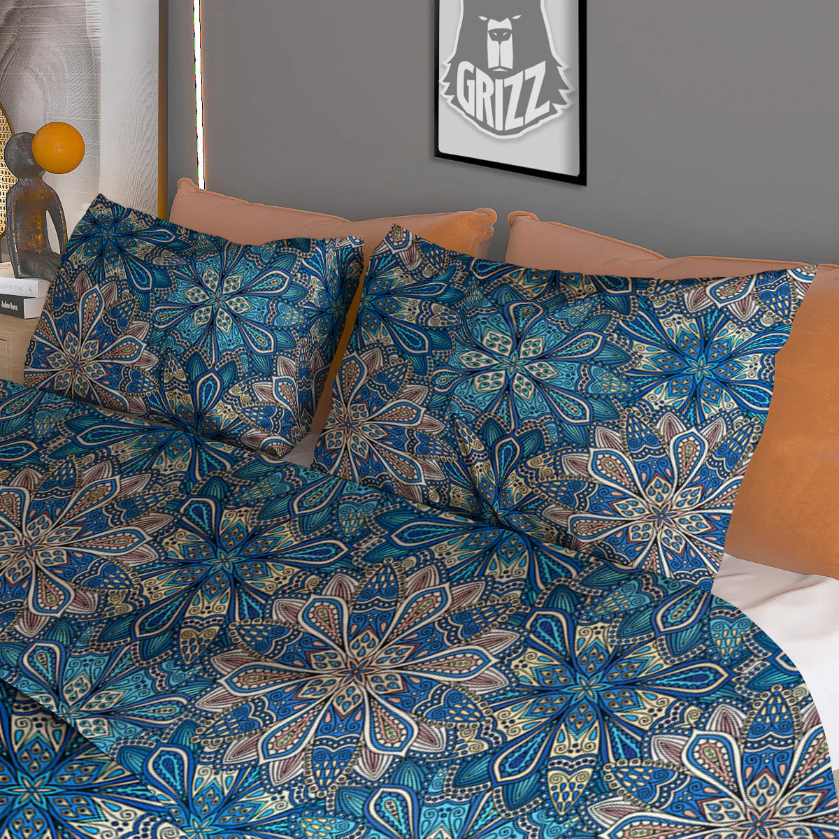 Mandala Floral Boho Chic Print Duvet Cover Bedding Set - Image 3