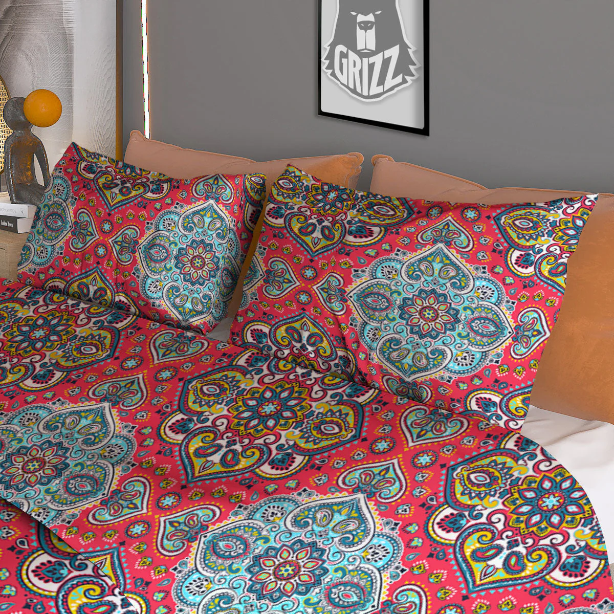 Mandala Floral Paisley Print Duvet Cover Bedding Set - Image 3