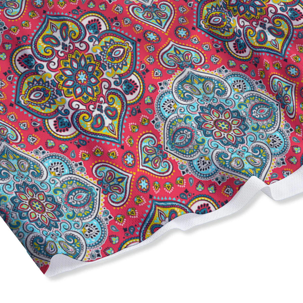 Mandala Floral Paisley Print Mesh Shorts - Image 4