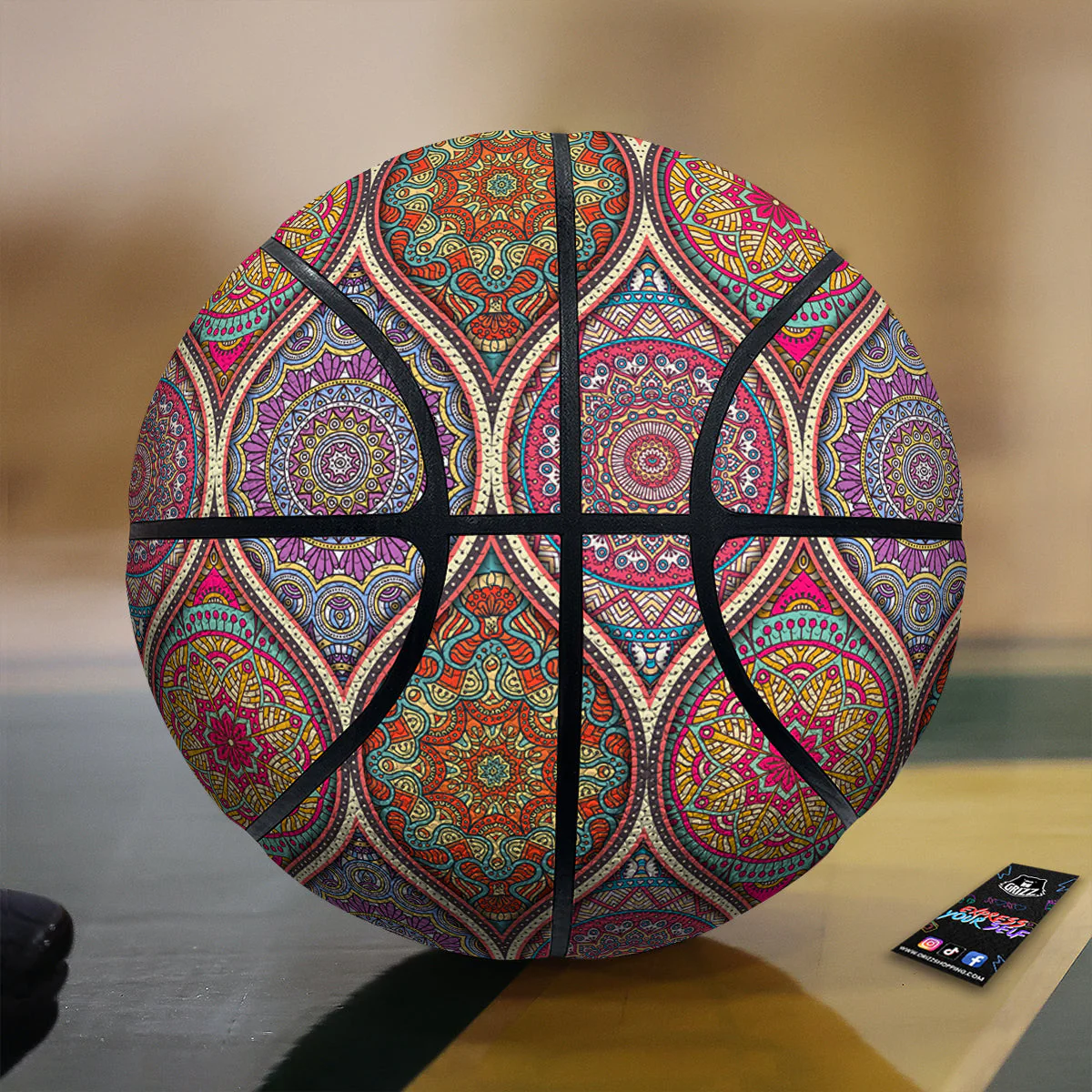Mandala Indian Vintage Print Pattern Basketball