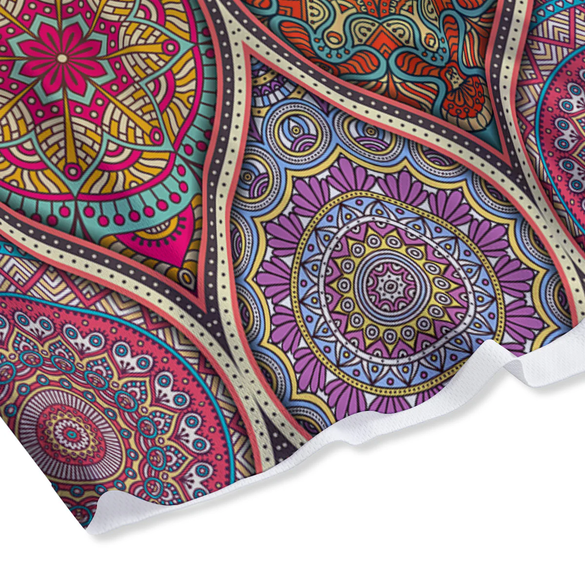 Mandala Indian Vintage Print Pattern Mesh Shorts - Image 4