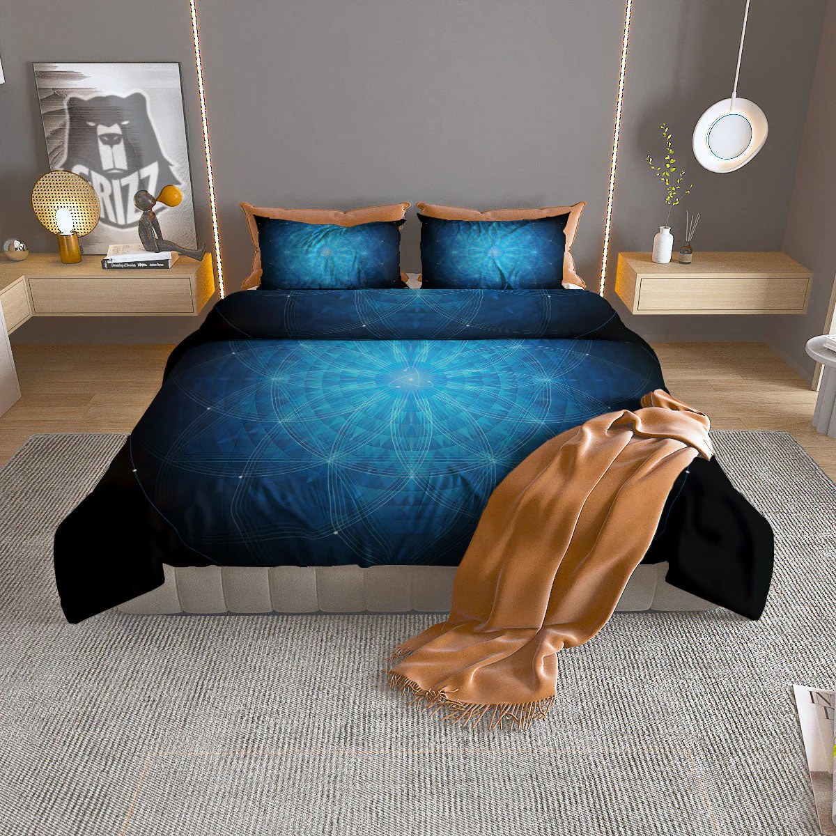 Mandala Light Print Duvet Cover Bedding Set