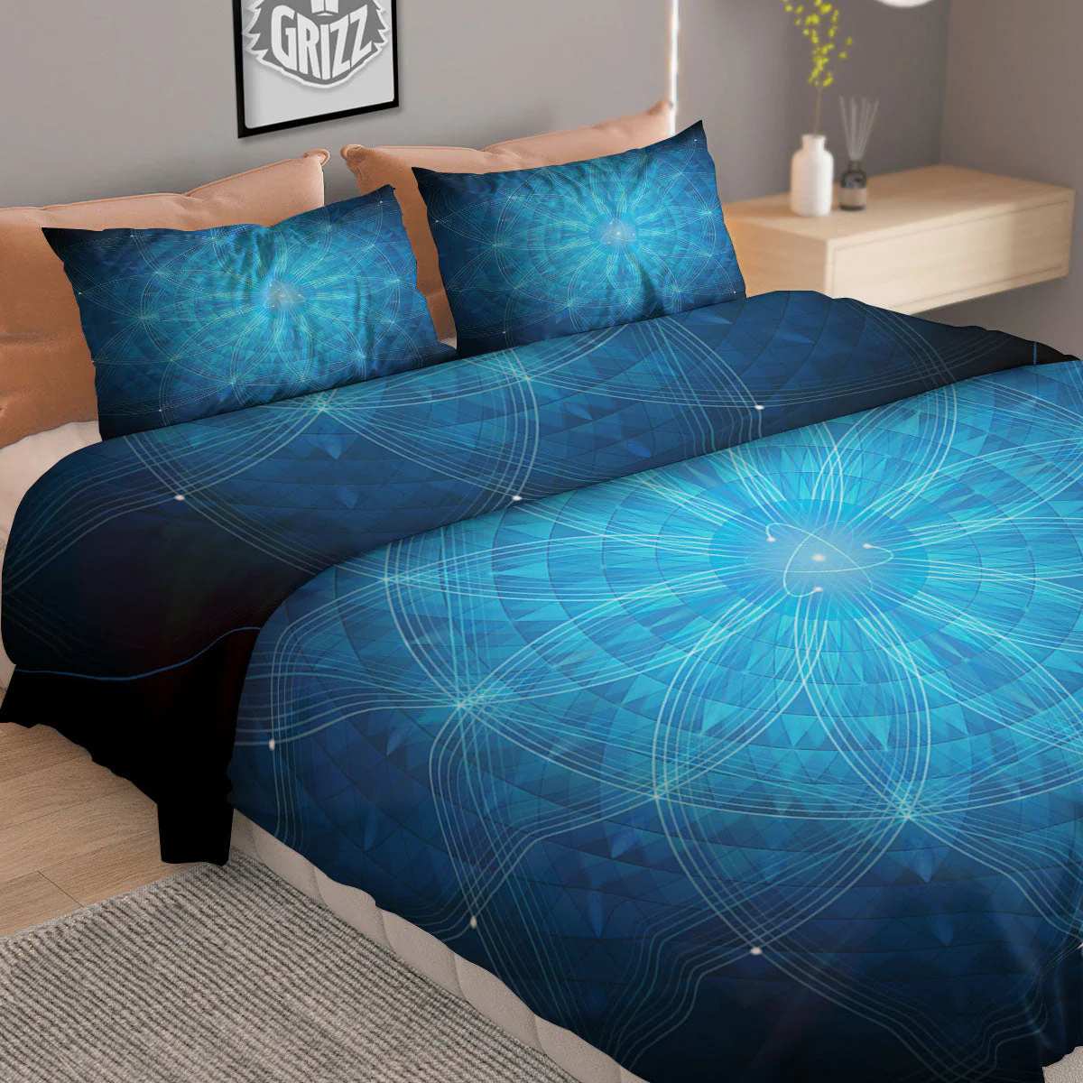 Mandala Light Print Duvet Cover Bedding Set - Image 2