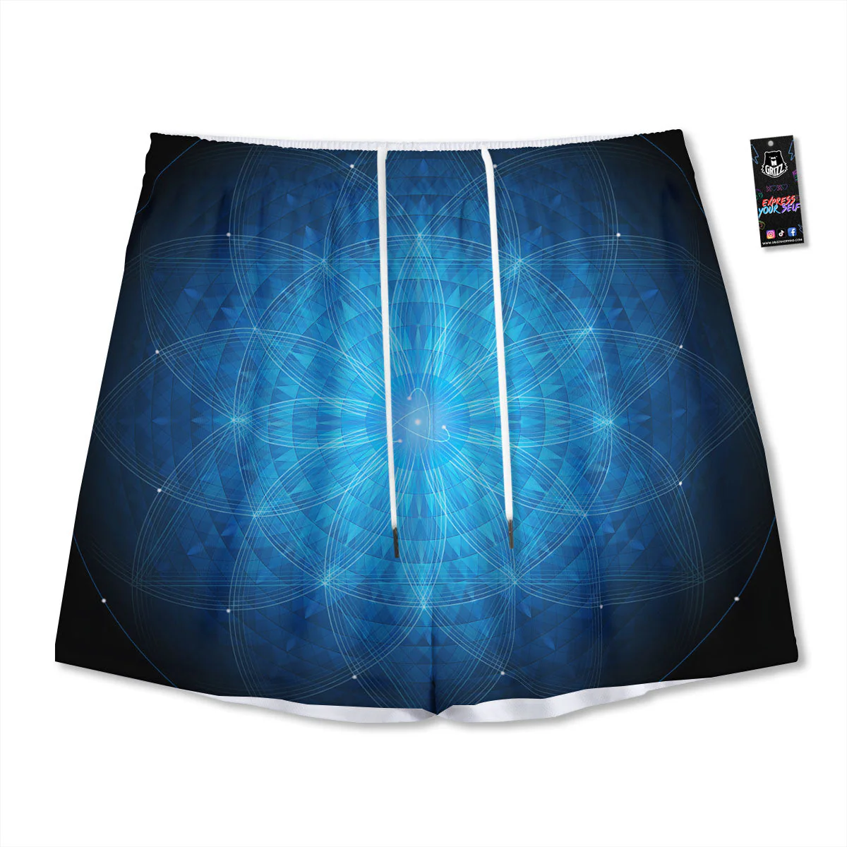 Mandala Light Print Mesh Shorts