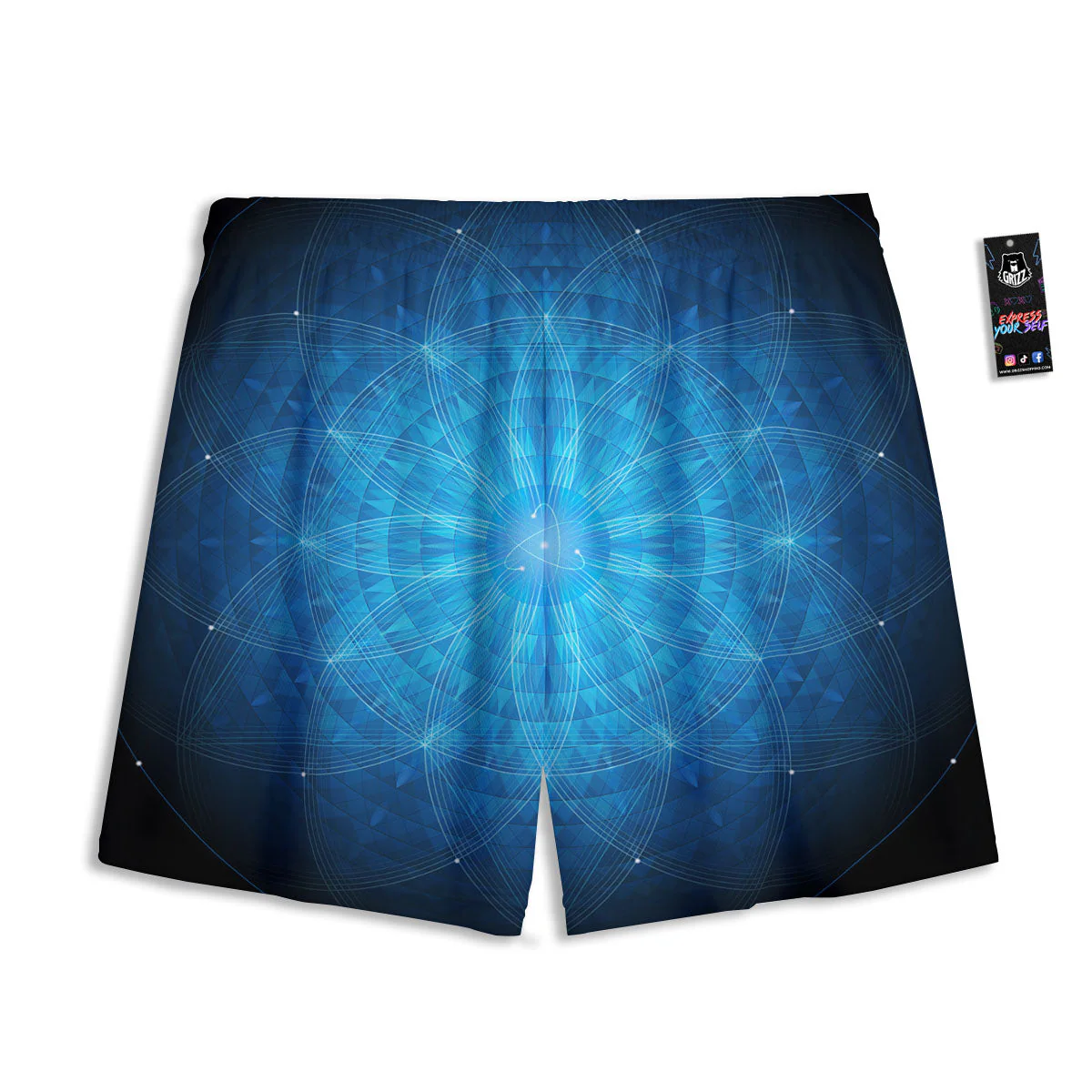 Mandala Light Print Mesh Shorts - Image 2
