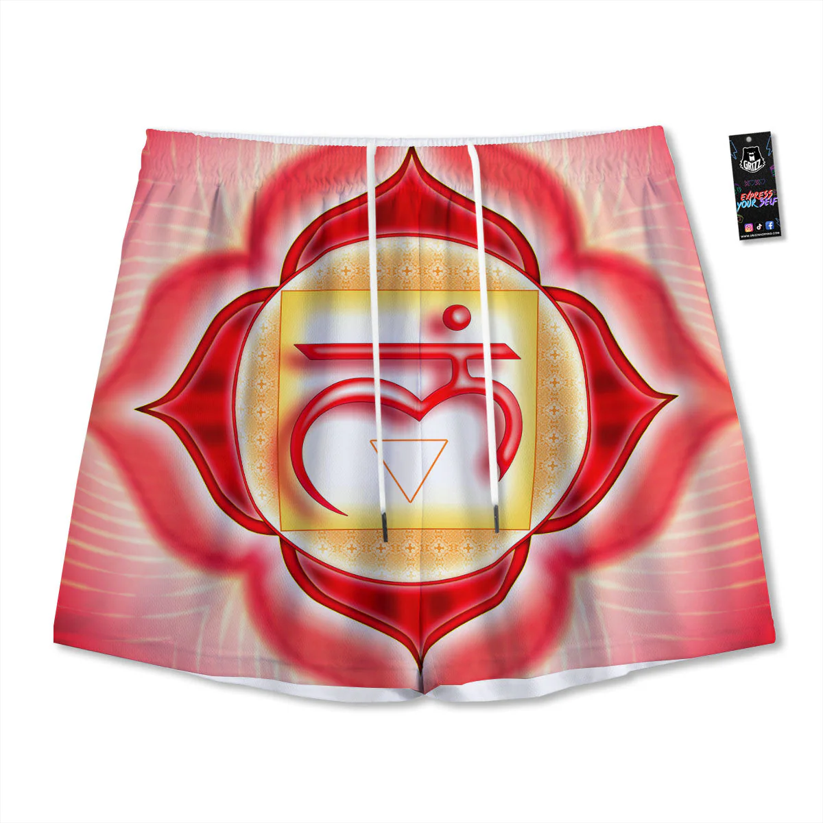Mandala Muladhara Chakra Print Mesh Shorts