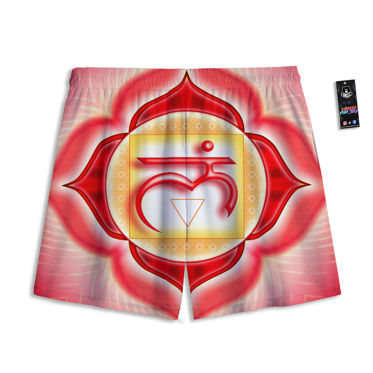 Mandala Muladhara Chakra Print Mesh Shorts - Image 2