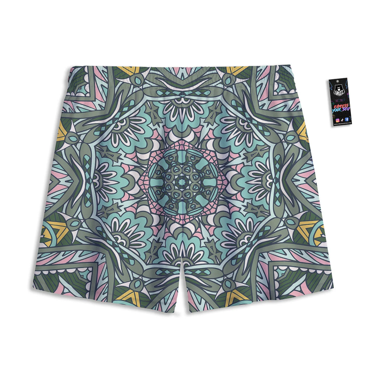 Mandala Ornament Pastel Print Mesh Shorts - Image 2