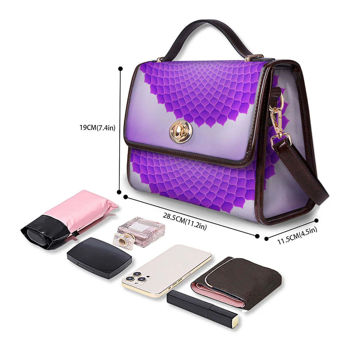 Mandala Sahasrara Chakra Print Women's Satchel Bag - Image 4