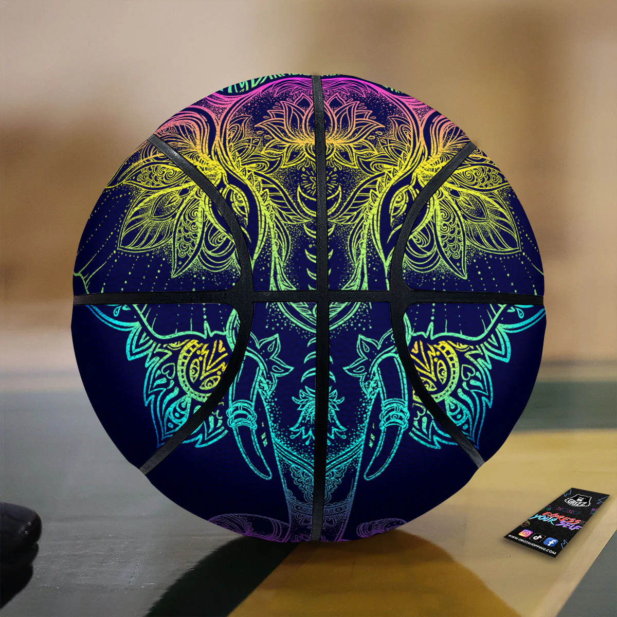 Mandala Spiritual Elephant Print Basketball