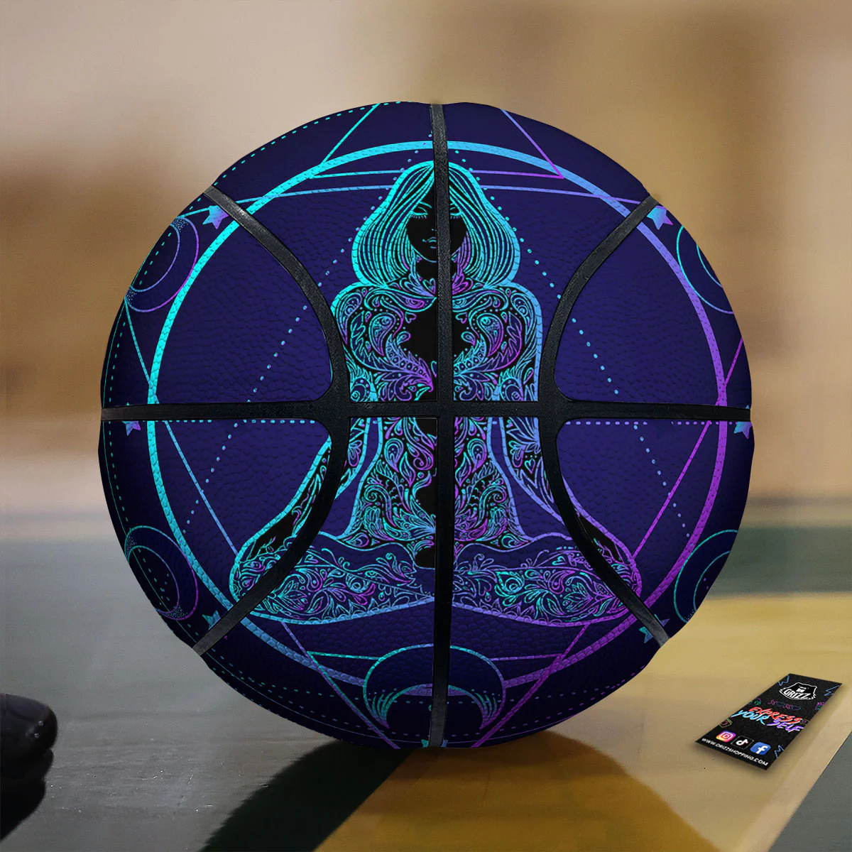 Mandala Spiritual Girl Print Basketball