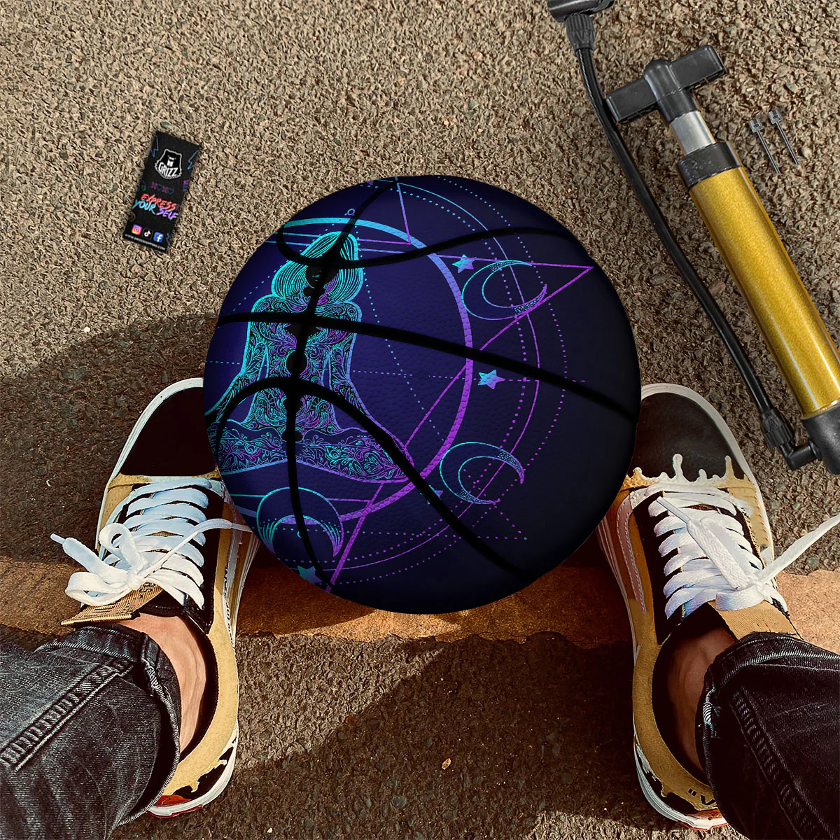 Mandala Spiritual Girl Print Basketball - Image 2