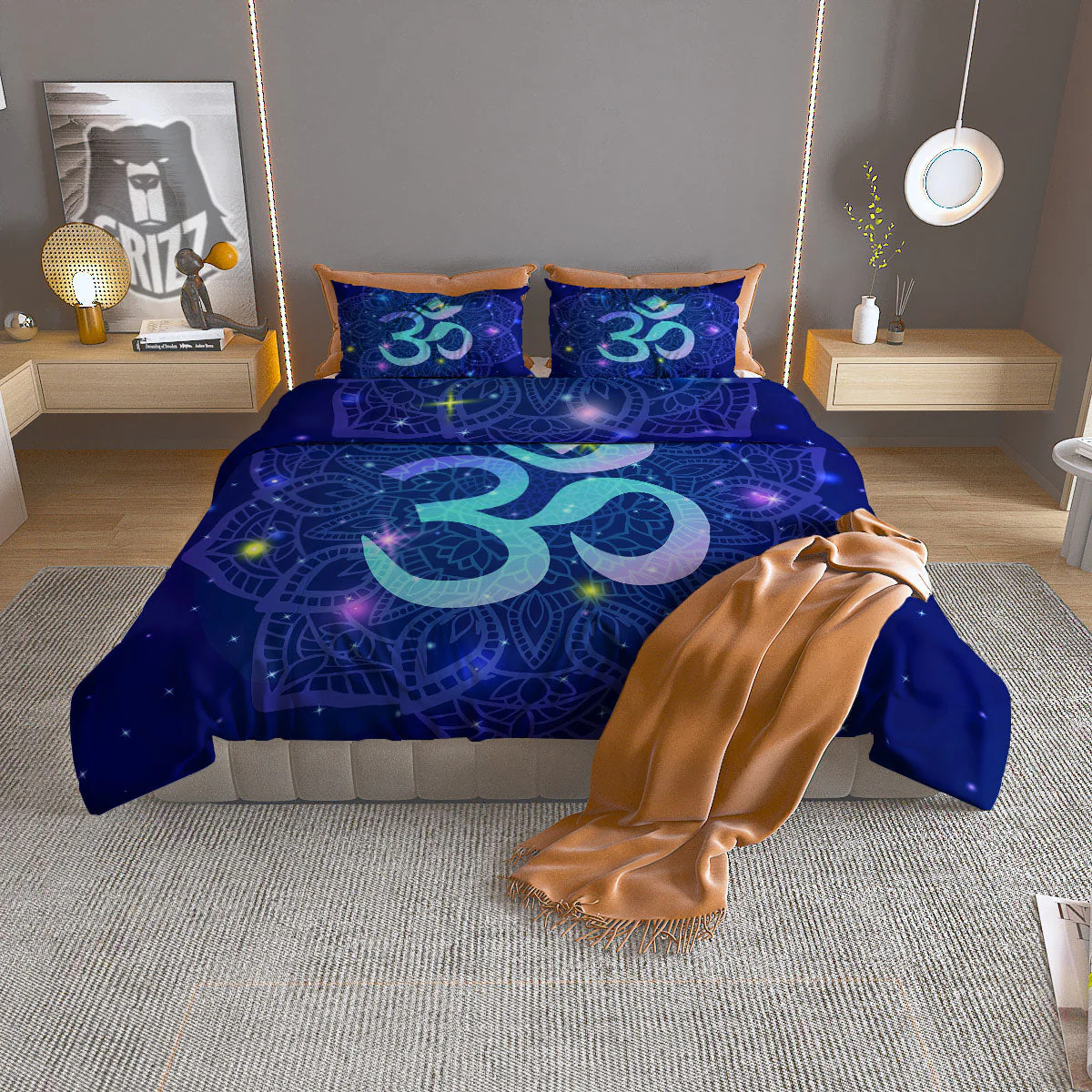 Mandala Spiritual Om Print Duvet Cover Bedding Set