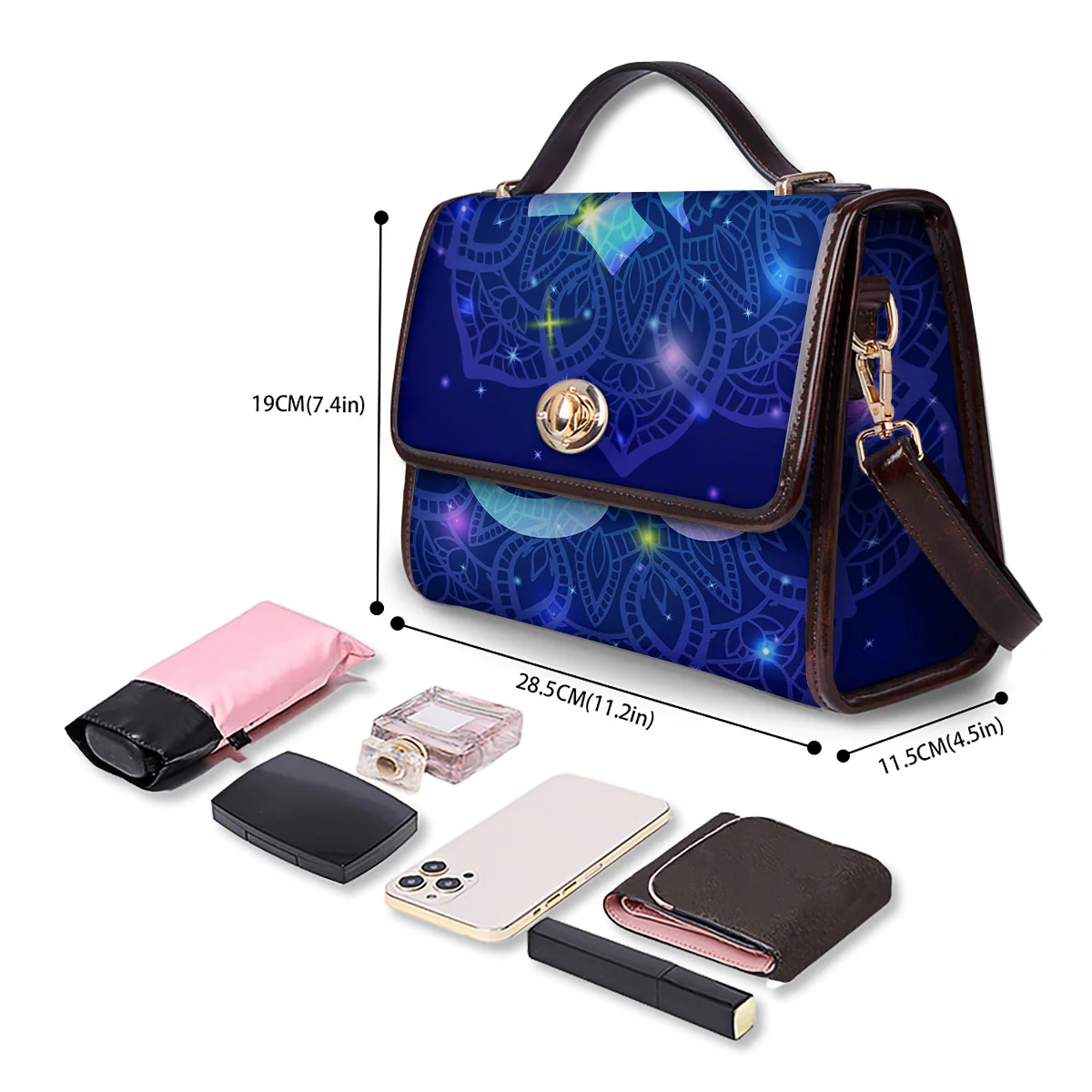 Mandala Spiritual Om Print Women's Satchel Bag - Image 4