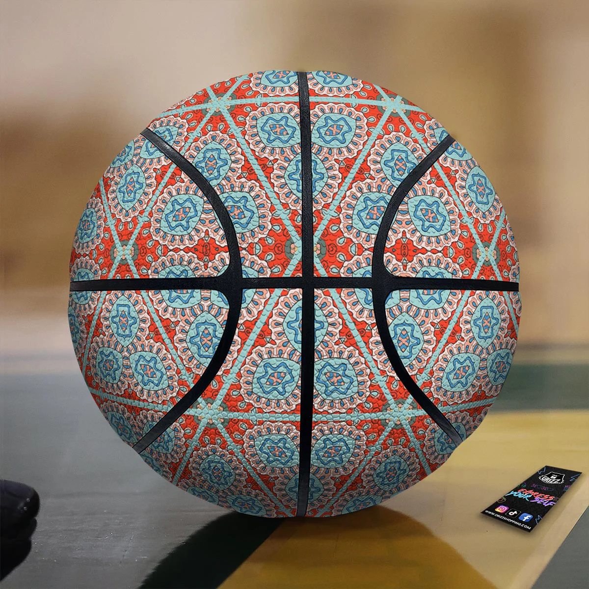 Mandala Triangle Bohemian Print Pattern Basketball