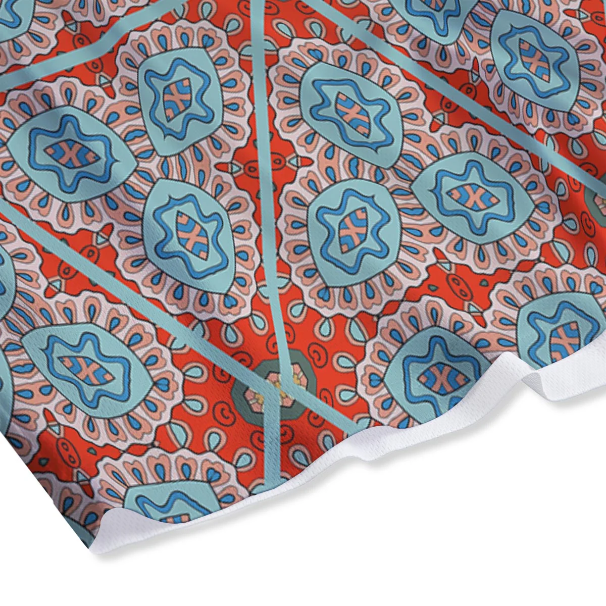 Mandala Triangle Bohemian Print Pattern Mesh Shorts - Image 4