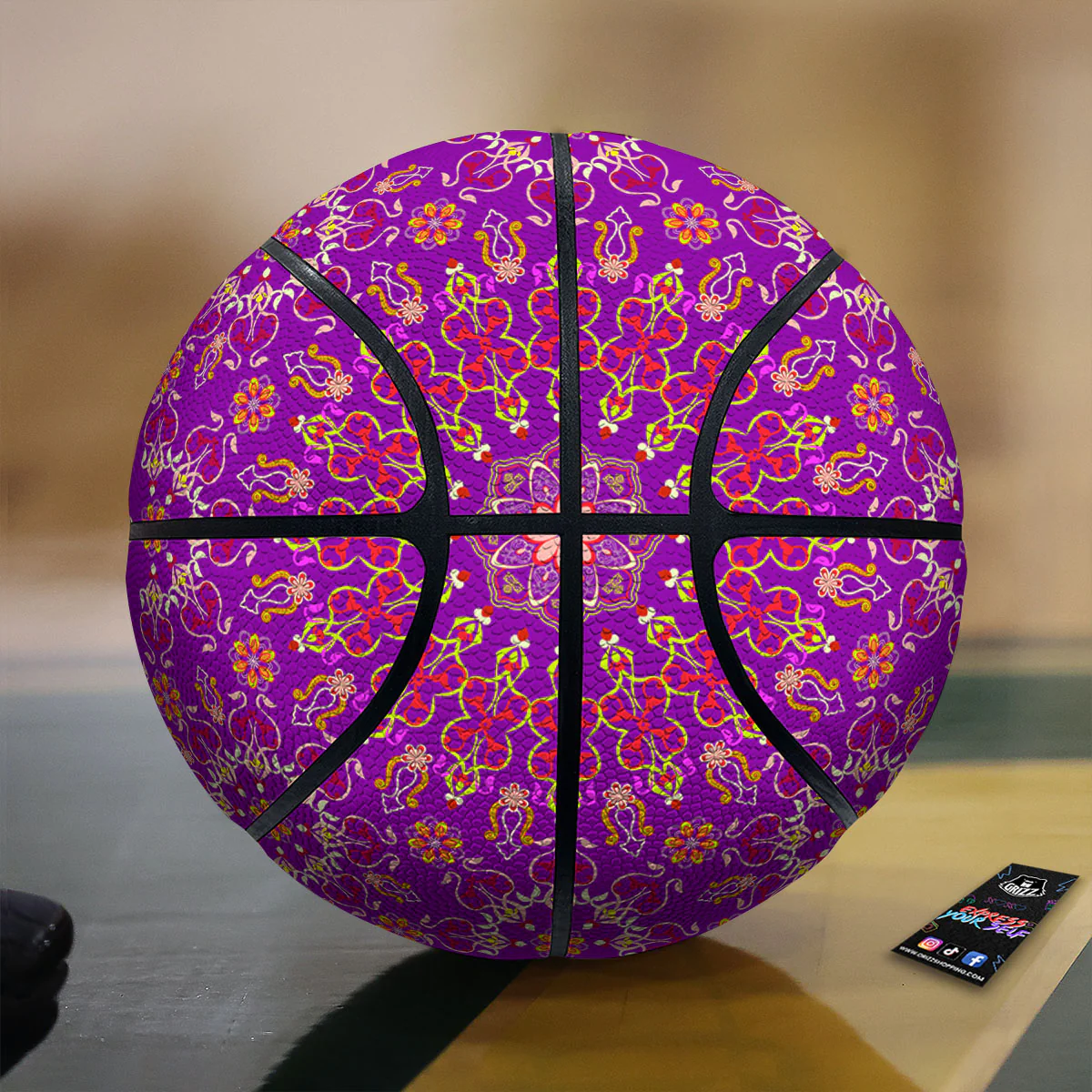 Mandala Trippy Purple Print Basketball