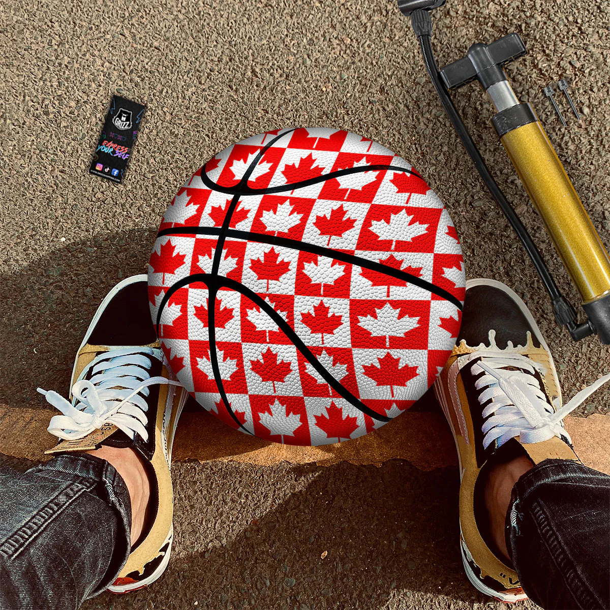 Maple Leaf Canada Print Pattern Basketball - Image 2