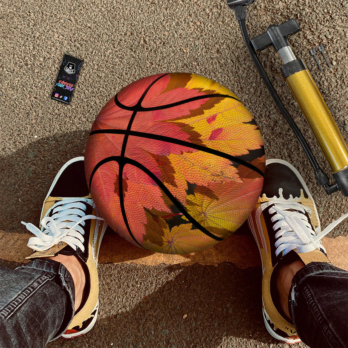 Maple Leaves Autumn Print Basketball - Image 2