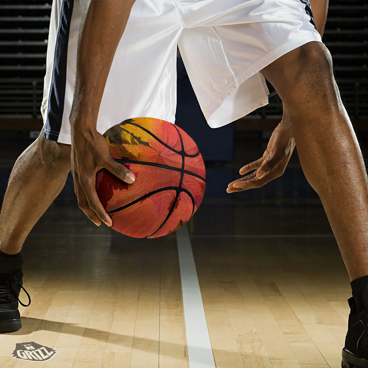 Maple Leaves Autumn Print Basketball - Image 3