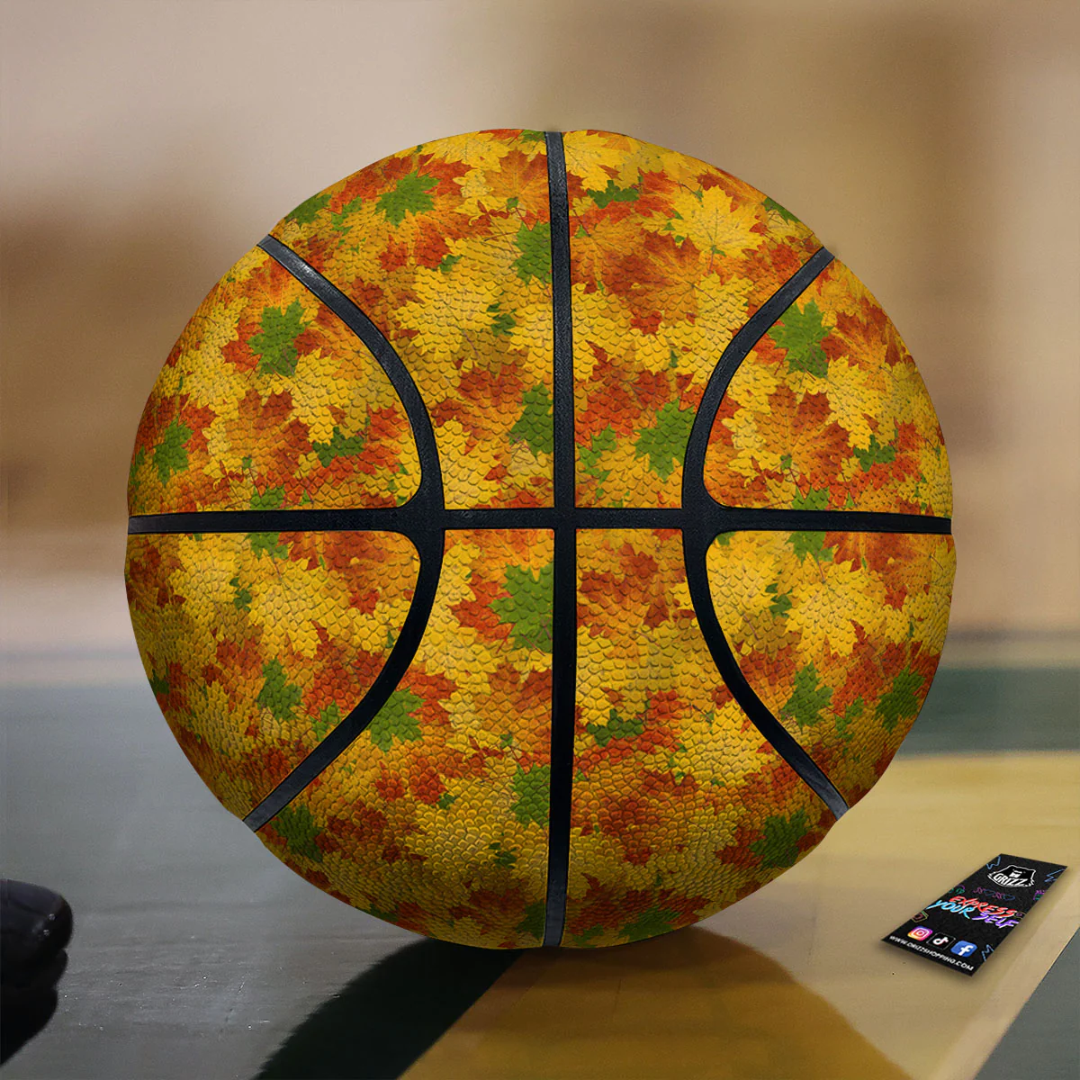 Maple Leaves Fall Autumn Print Basketball