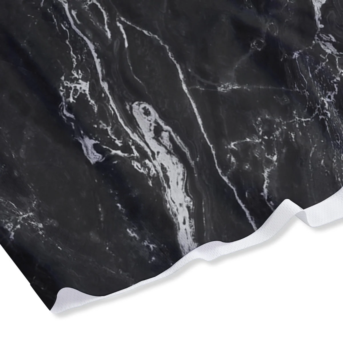 Marble Dark Black Grey Print Mesh Shorts - Image 4