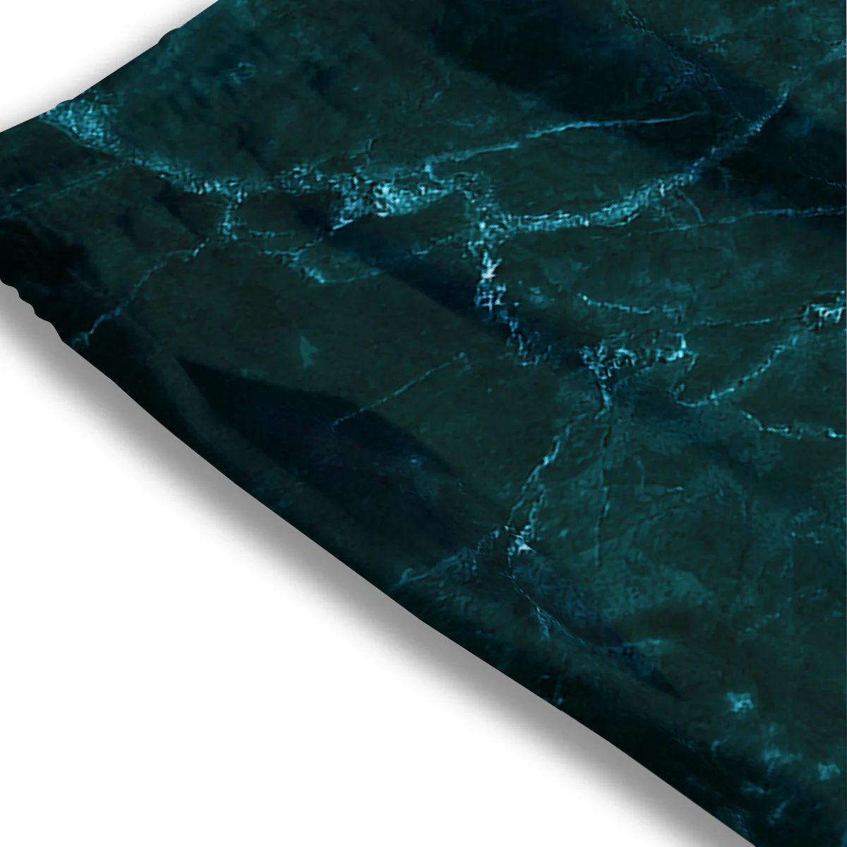 Marble Dark Green Print Mesh Shorts - Image 3