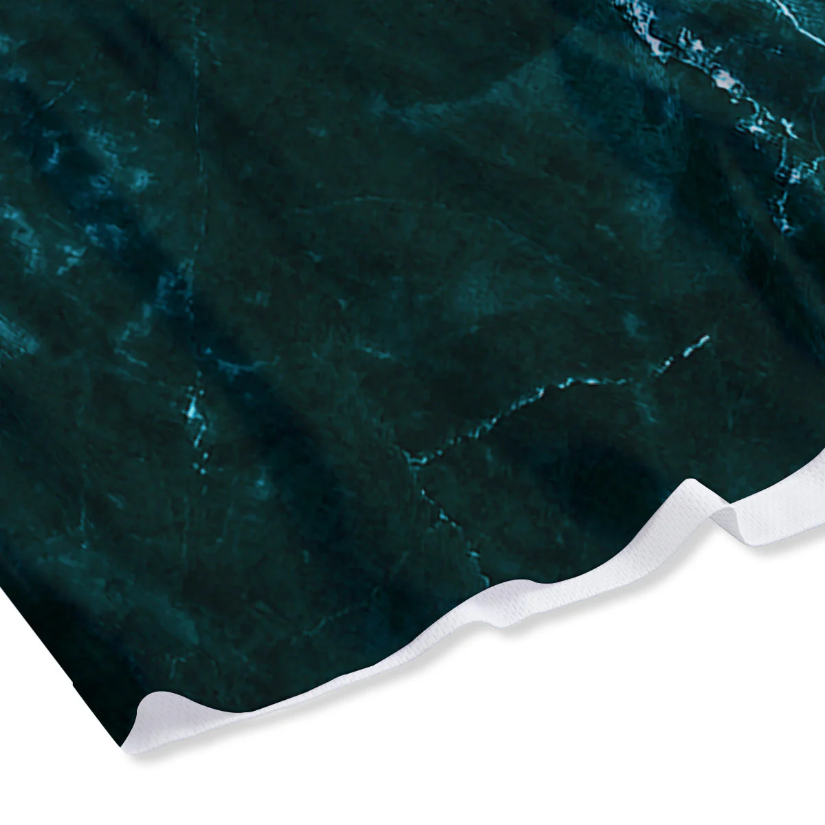 Marble Dark Green Print Mesh Shorts - Image 4